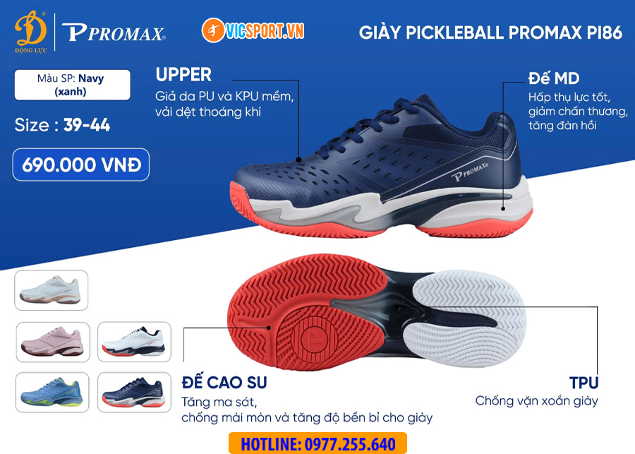 Giày thể thao pickleball Promax PI86 nam - Hình ảnh 27