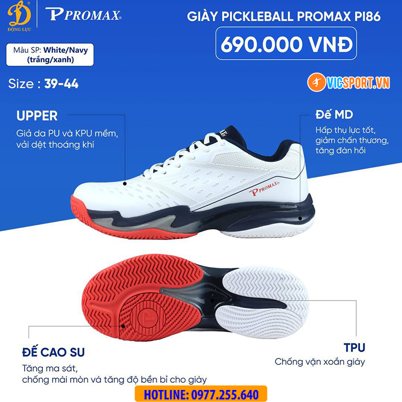 Giày thể thao pickleball Promax PI86 nam - Hình ảnh 26