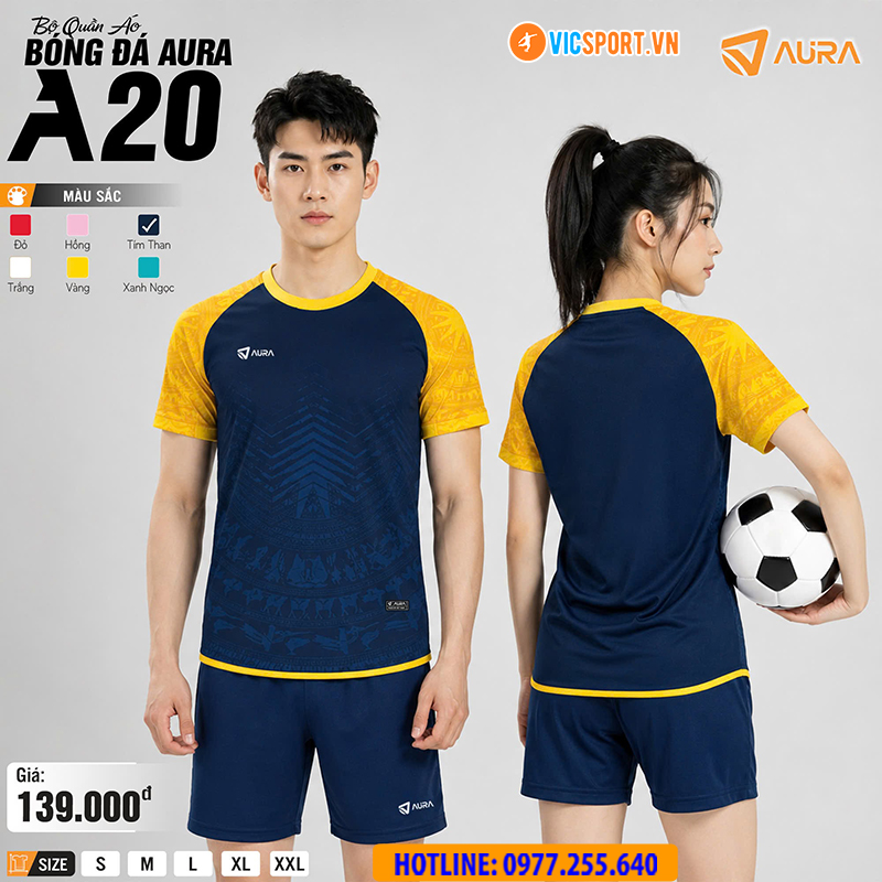 Áo đá banh không logo Aura A20 - Hình ảnh 24