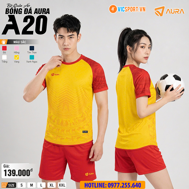 Áo đá banh không logo Aura A20 - Hình ảnh 26