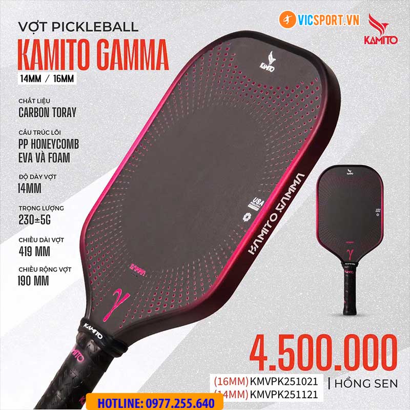 Vợt pickleball Kamito Gamma 16mm - Hình ảnh 5
