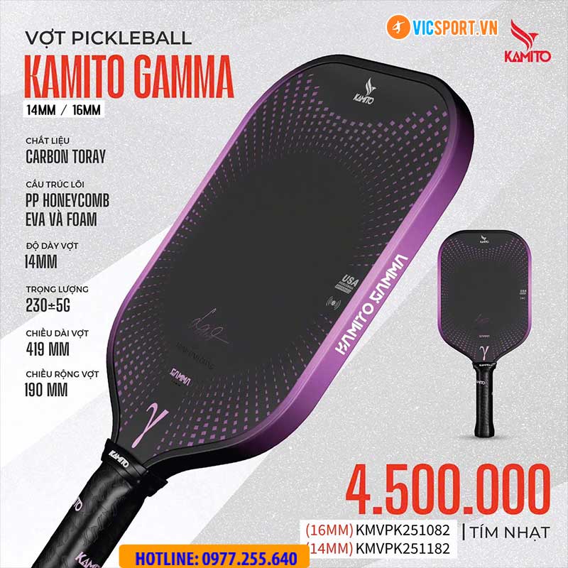 Vợt pickleball Kamito Gamma 16mm - Hình ảnh 6