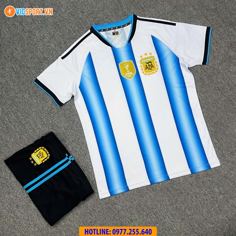 Áo đá banh đội tuyển Argentina 2025–2026 vải thun lạnh - Hình ảnh 9