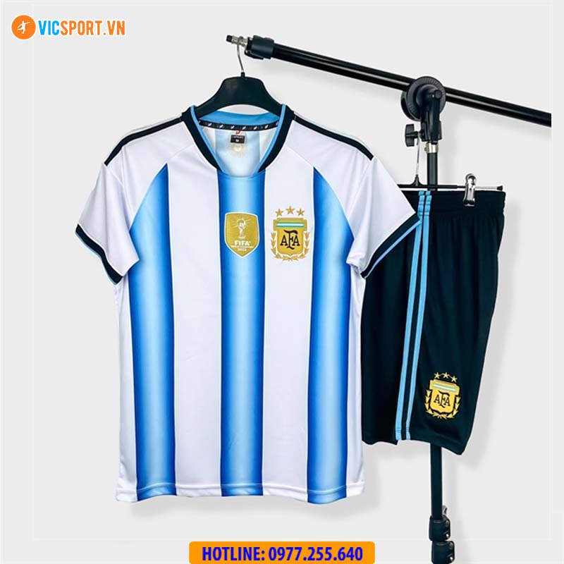 Áo đá banh đội tuyển Argentina 2025–2026 vải thun lạnh - Hình ảnh 8