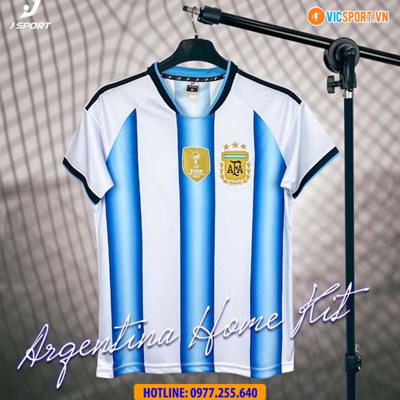 Áo đá banh đội tuyển Argentina 2025–2026 vải thun lạnh