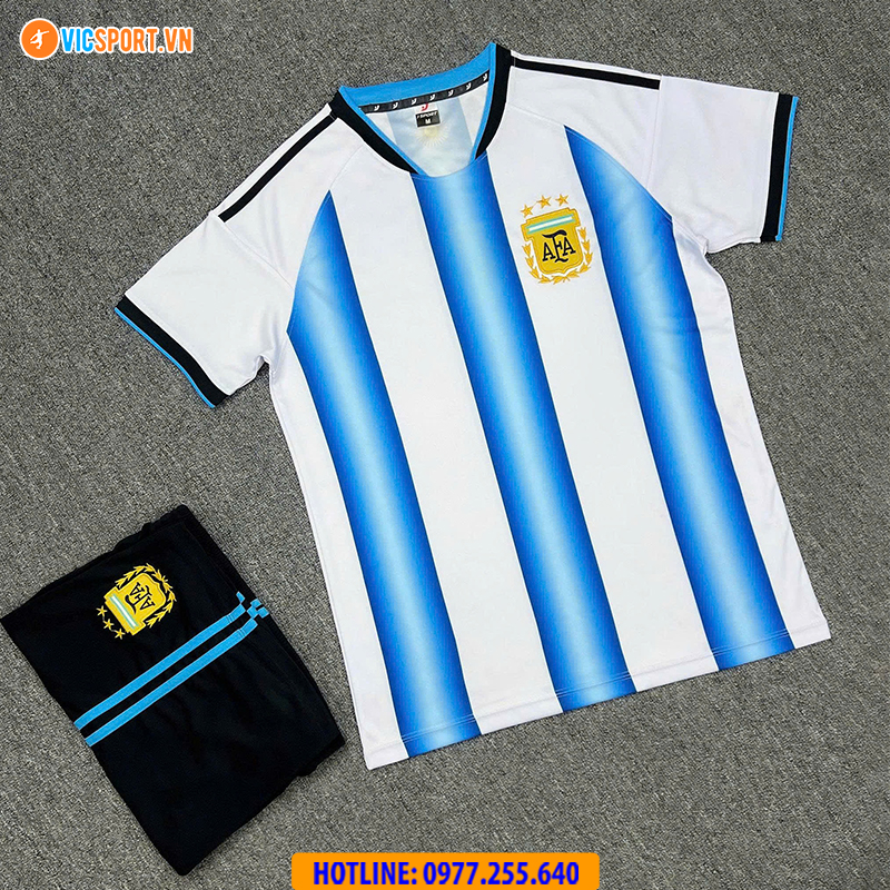 Áo đá banh đội tuyển Argentina 2025–2026 vải thun lạnh - Hình ảnh 12