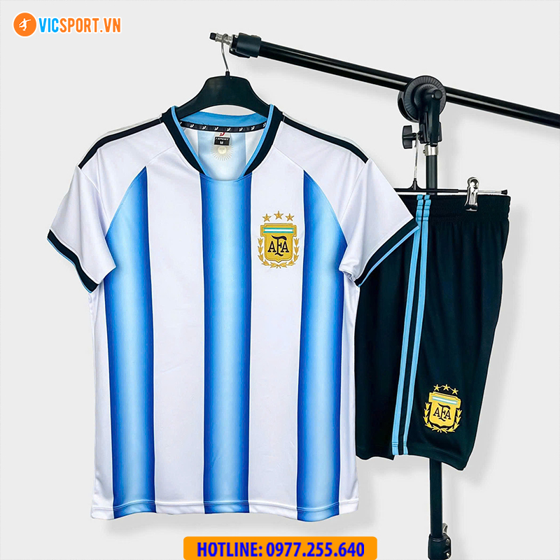 Áo đá banh đội tuyển Argentina 2025–2026 vải thun lạnh - Hình ảnh 5