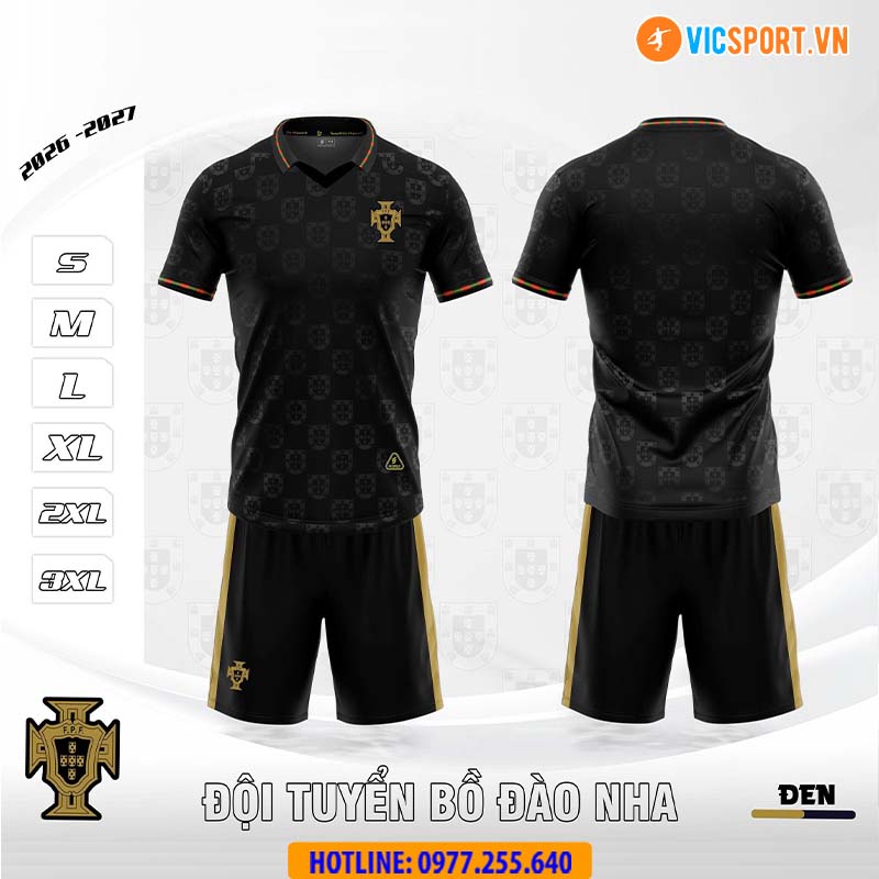 Áo đá banh đội tuyển Bồ Đào Nha WC 2026 vải thun lanh - Hình ảnh 7
