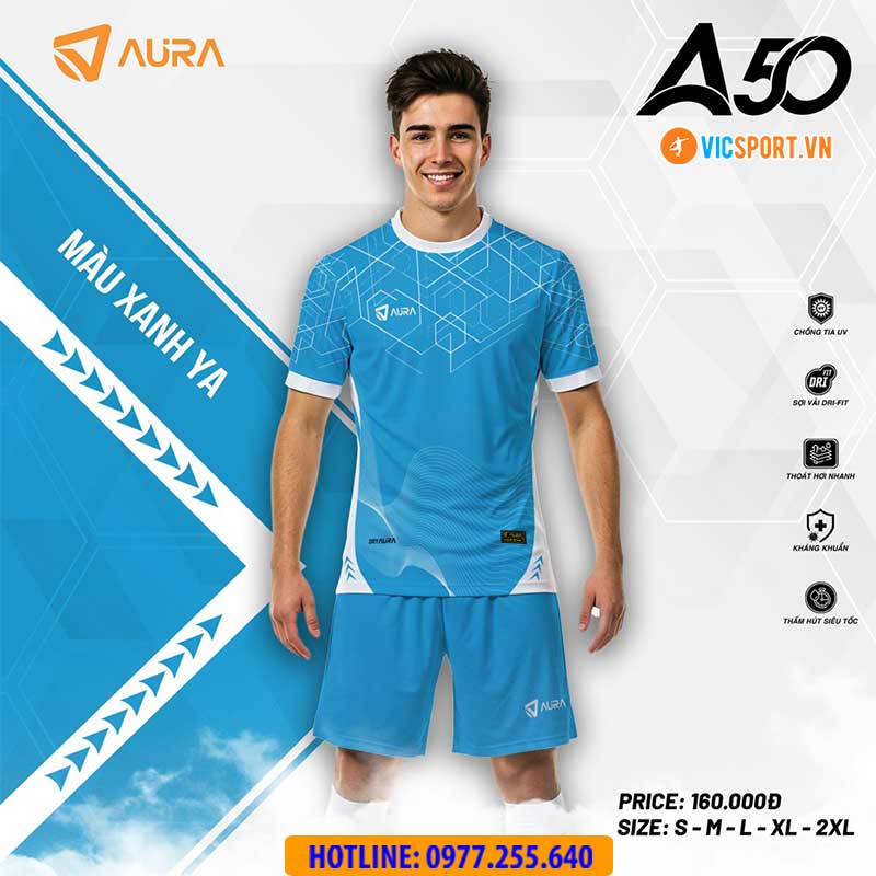 Áo đá banh không logo Aura A50 - Hình ảnh 16
