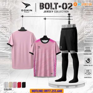 Áo đá banh không logo Domin Bolt 02