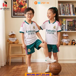 Quần áo đá banh trẻ em Clb Real Madrid mùa giải 2026-2027
