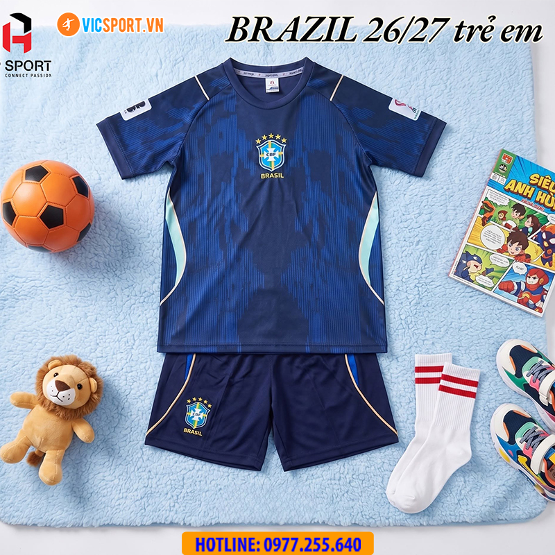 Áo bóng đá trẻ em đội tuyển Brazil WC 2026 - Hình ảnh 7