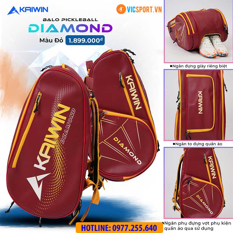 Balo pickleball Kaiwin Diamond đa năng - Hình ảnh 4