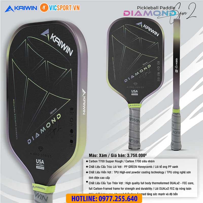 Vợt pickleball Kaiwin Diamond Gen 2 - Hình ảnh 30