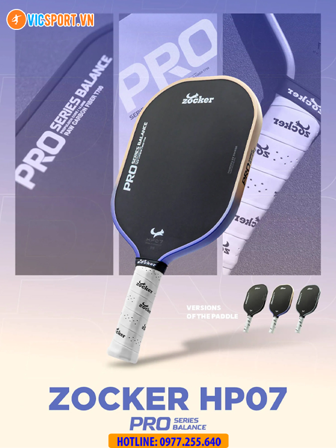 Vợt pickleball Zocker Happy HP07 Pro Series Balance 14.3mm - Hình ảnh 5