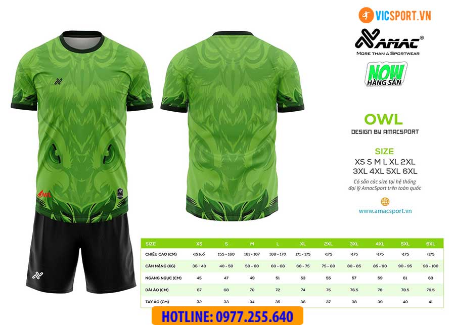 Áo đá banh thiết kế Amac Owl - Hình ảnh 2