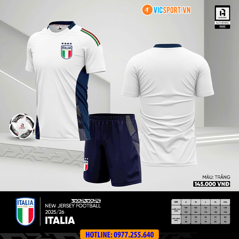 Áo đá banh đội tuyển Italia WC 2026 vải mè - Hình ảnh 13
