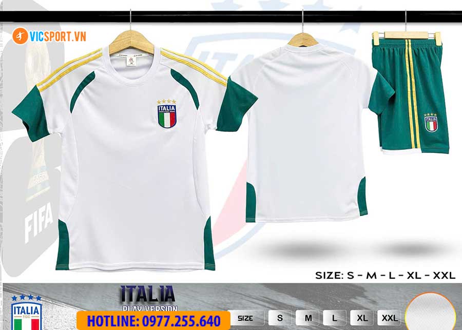Áo đá banh đội tuyển Italia WC 2026 vải mè - Hình ảnh 17