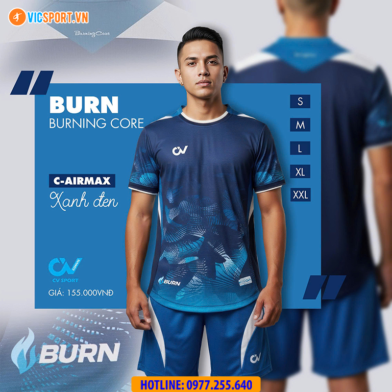 Áo đá banh không logo CV Burn - Hình ảnh 5