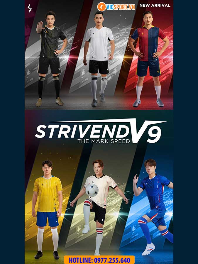 Áo đá banh không logo Strivend V9
