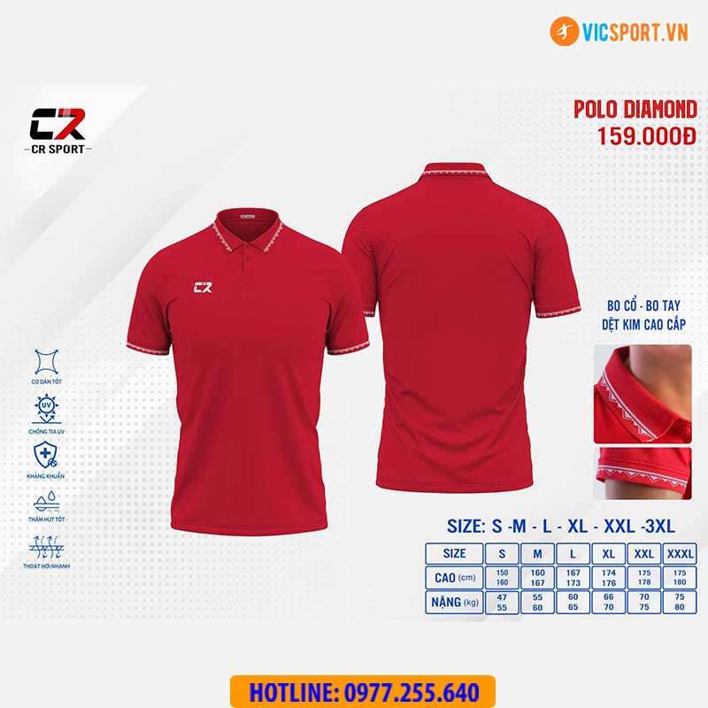 Áo polo di chuyển CR Diamond đa năng - Hình ảnh 2