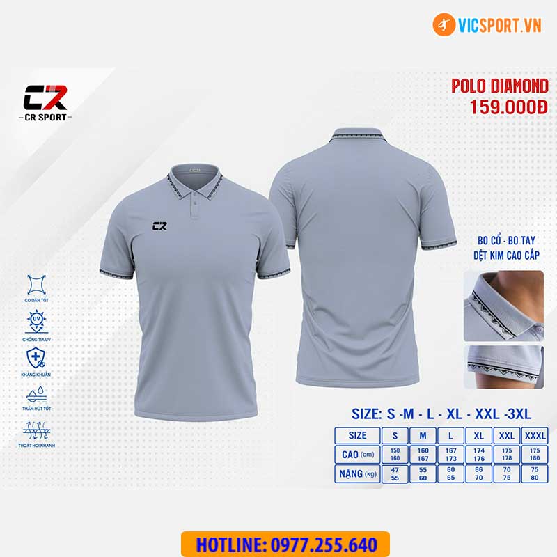 Áo polo di chuyển CR Diamond đa năng - Hình ảnh 6