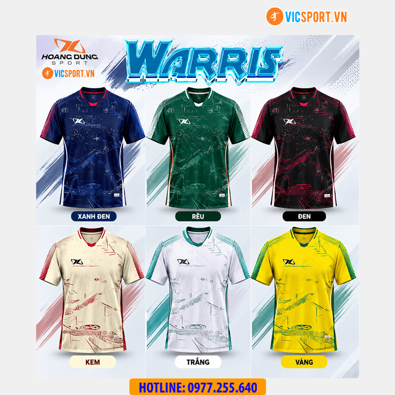 Áo đá banh không logo HD Warrix