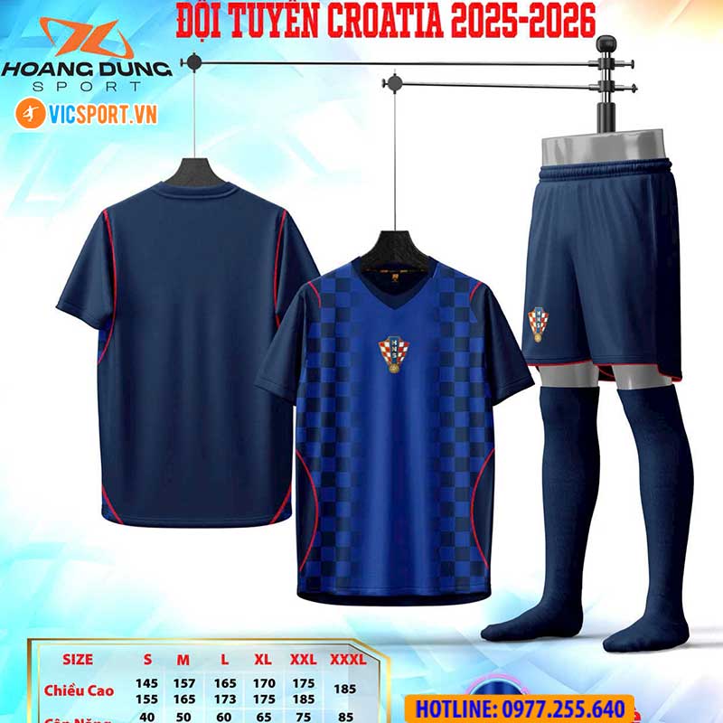 Áo đá banh đội tuyển Croatia WC 2026 vải mè - Hình ảnh 7