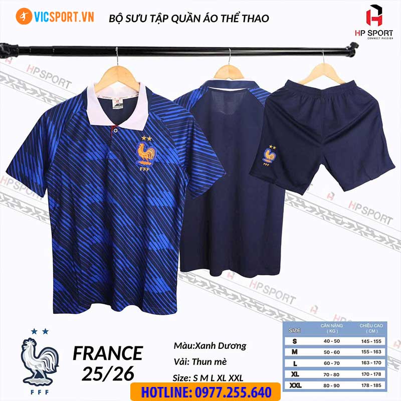 Áo đá banh đội tuyển Pháp WC 2026 vải mè - Hình ảnh 11