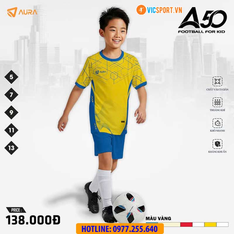 Áo đá banh trẻ em Aura A50 - Hình ảnh 4