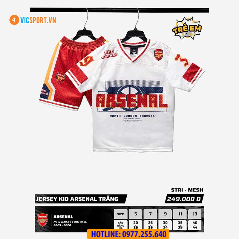 Quần áo Jersey bóng đá trẻ em Clb Arsenal - Hình ảnh 9