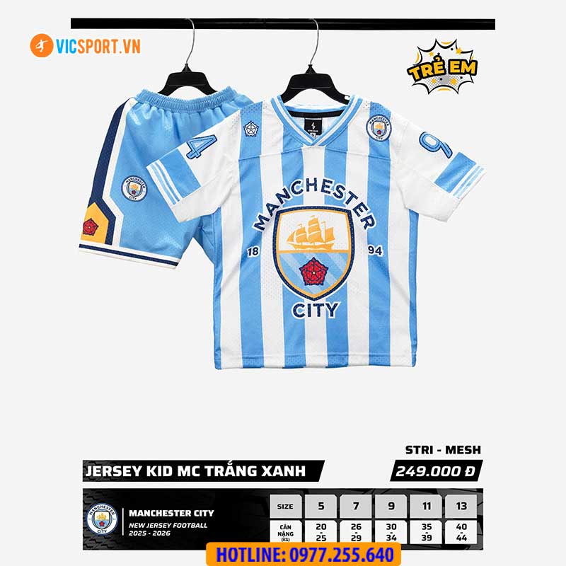 Quần áo Jersey bóng đá trẻ em Clb Manchester City - Hình ảnh 12