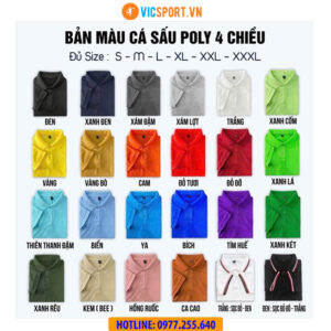 Áo đồng phục polo cá sấu poly 4 chiều