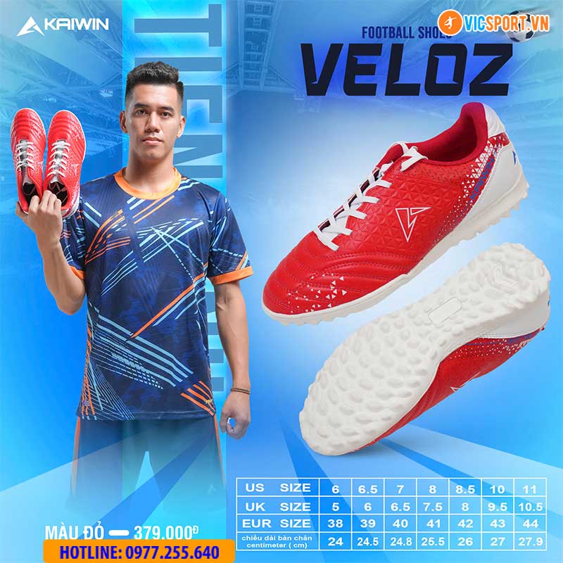 Giày đá banh Kaiwin Veloz đế TF - Hình ảnh 14