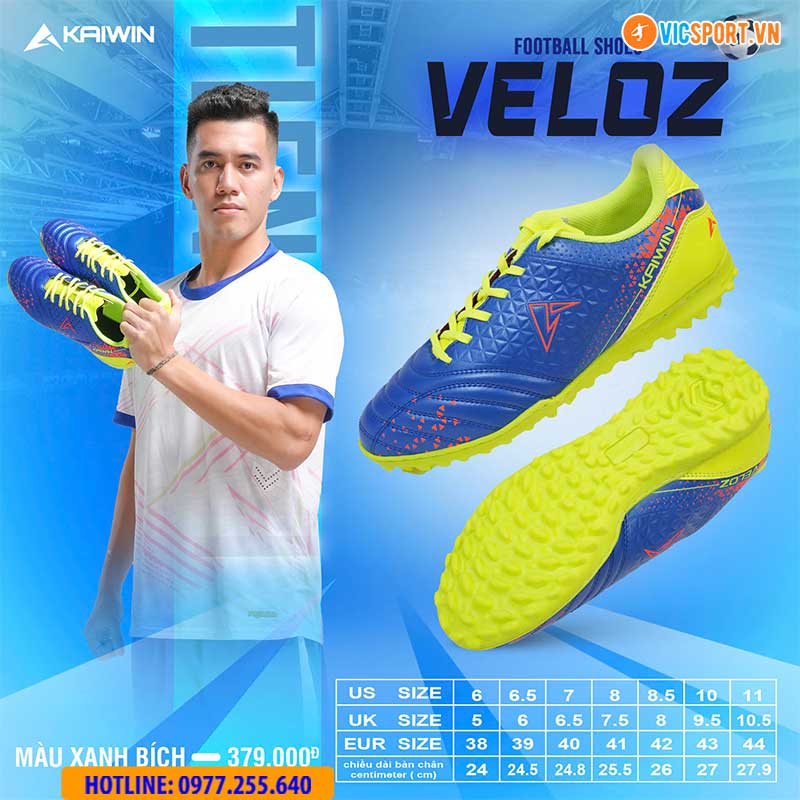 Giày đá banh Kaiwin Veloz đế TF - Hình ảnh 12