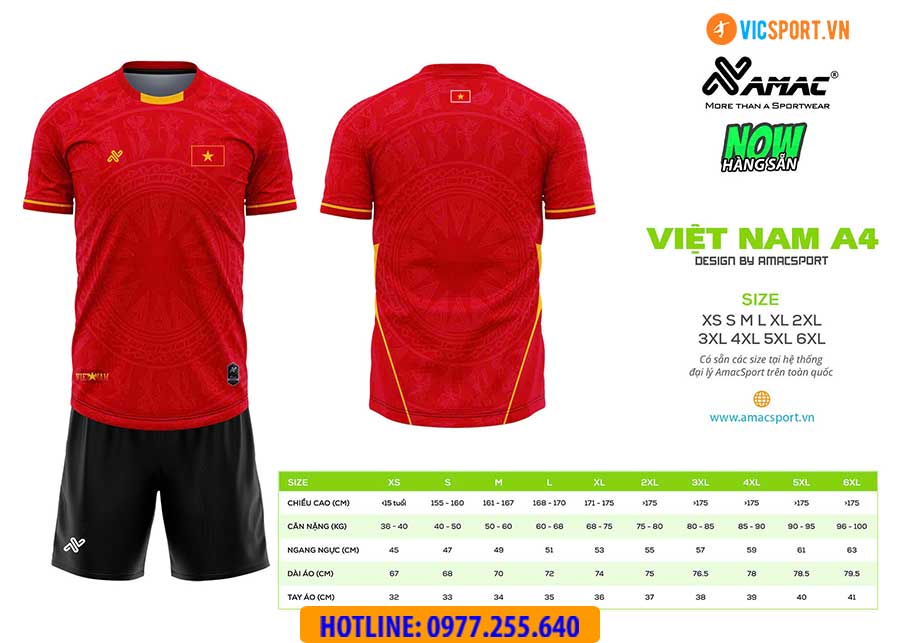 Áo đá banh thiết kế Amac đội tuyển Việt Nam A4 - Hình ảnh 13