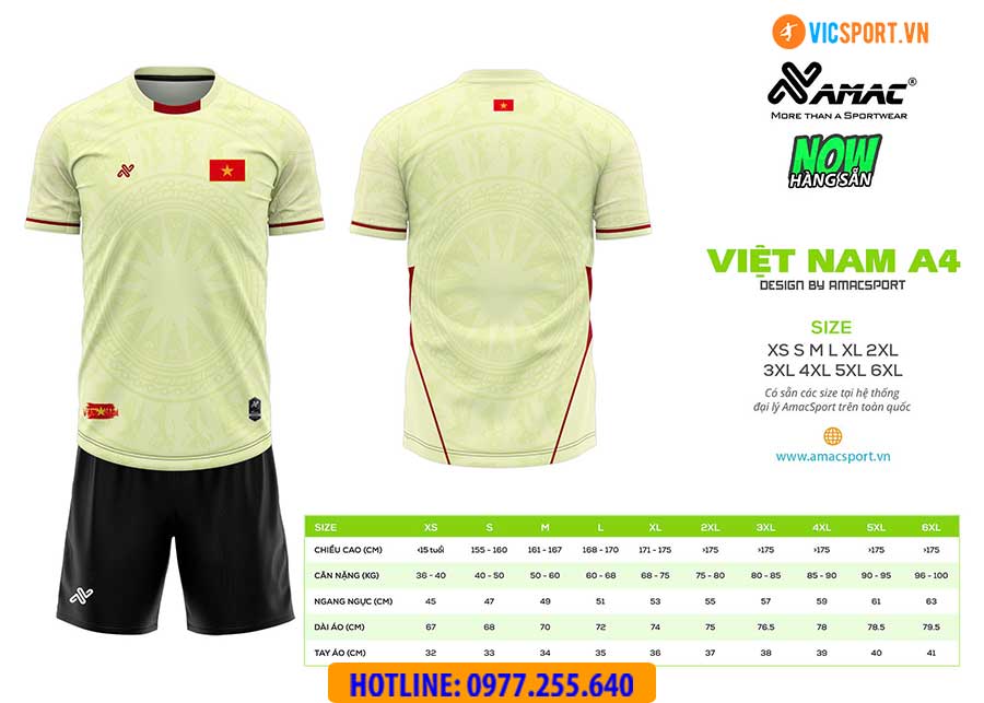 Áo đá banh thiết kế Amac đội tuyển Việt Nam A4 - Hình ảnh 15