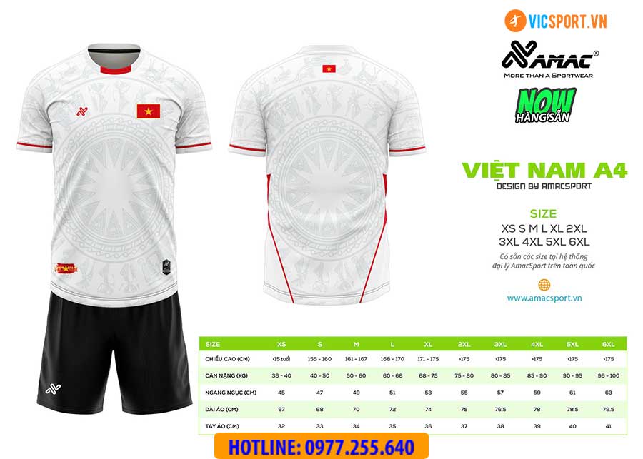 Áo đá banh thiết kế Amac đội tuyển Việt Nam A4 - Hình ảnh 17
