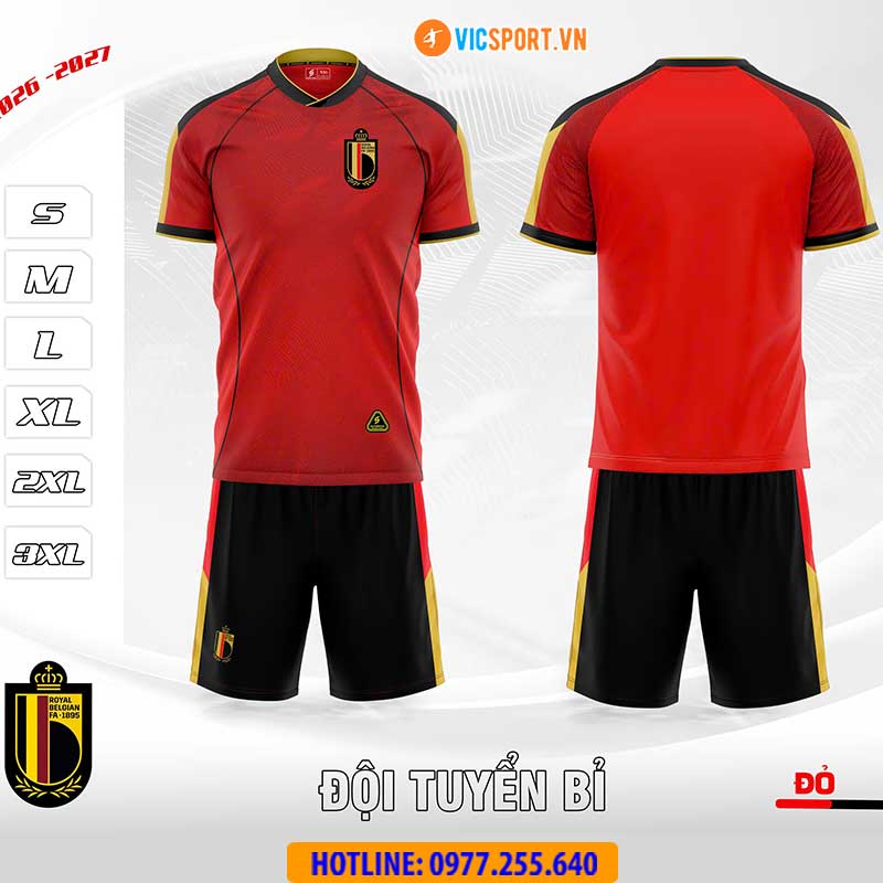 Áo đá banh đội tuyển Bỉ WC 2026 vải mè - Hình ảnh 7