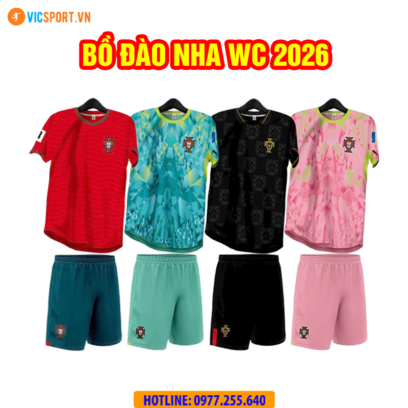 Áo bóng đá đội tuyển Bồ Đào Nha WC 2026 vải mè