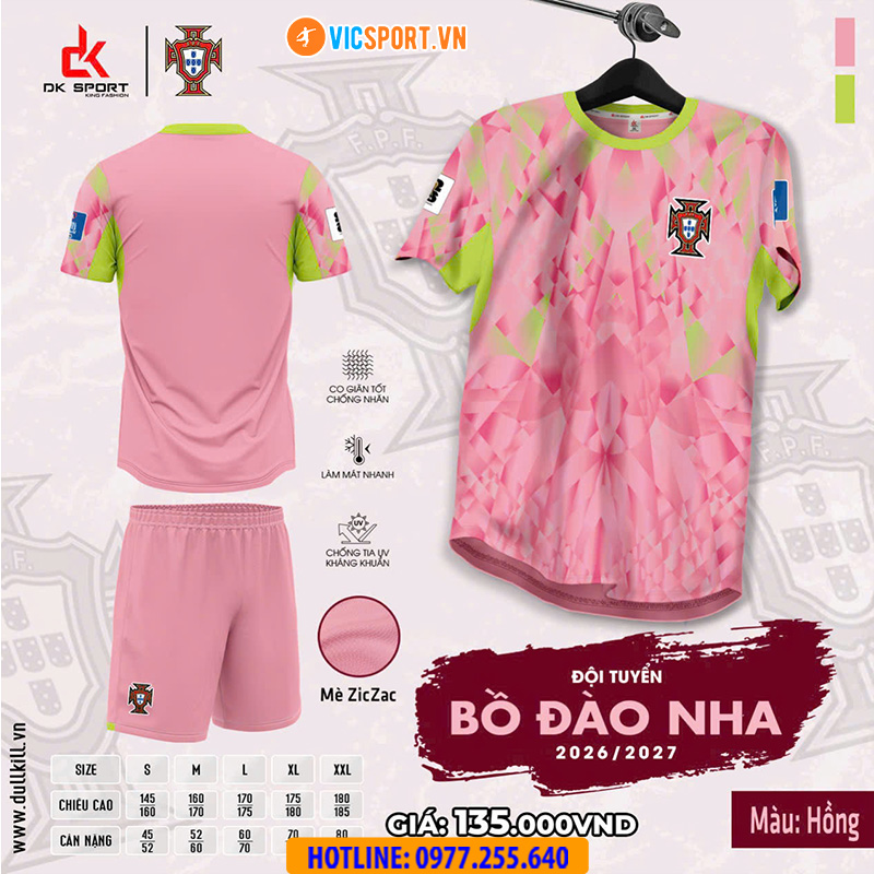 Áo bóng đá đội tuyển Bồ Đào Nha WC 2026 vải mè - Hình ảnh 14