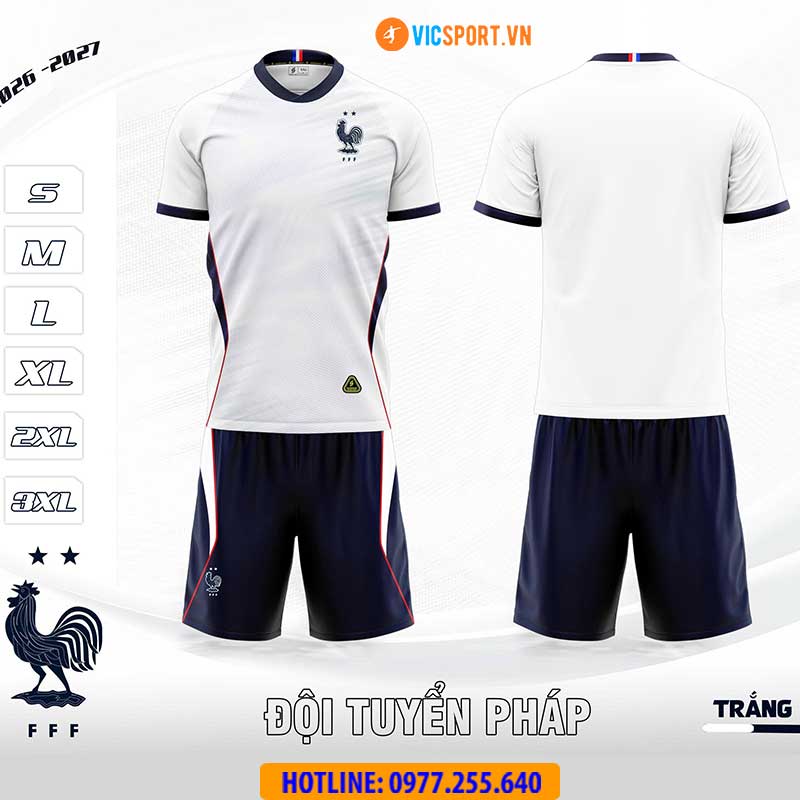 Áo đá banh đội tuyển Pháp WC 2026 vải mè - Hình ảnh 5