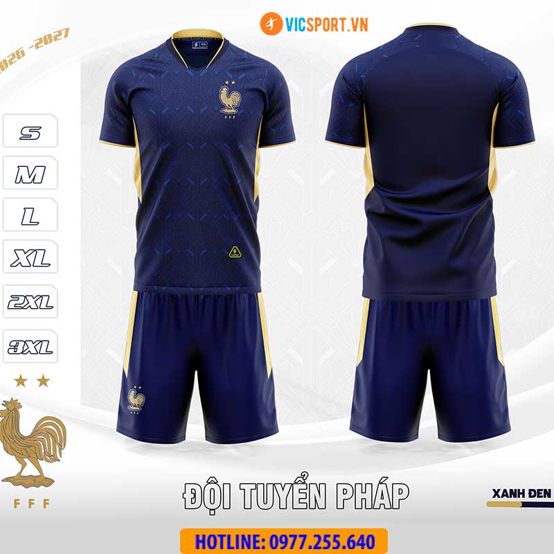 Áo đá banh đội tuyển Pháp WC 2026 vải mè - Hình ảnh 6