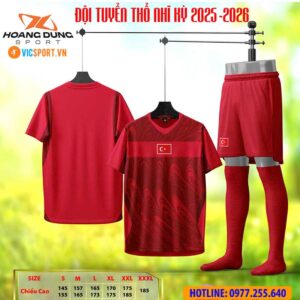 Áo bóng đá đội tuyển Thổ Nhĩ Kỳ WC 2026 vải mè