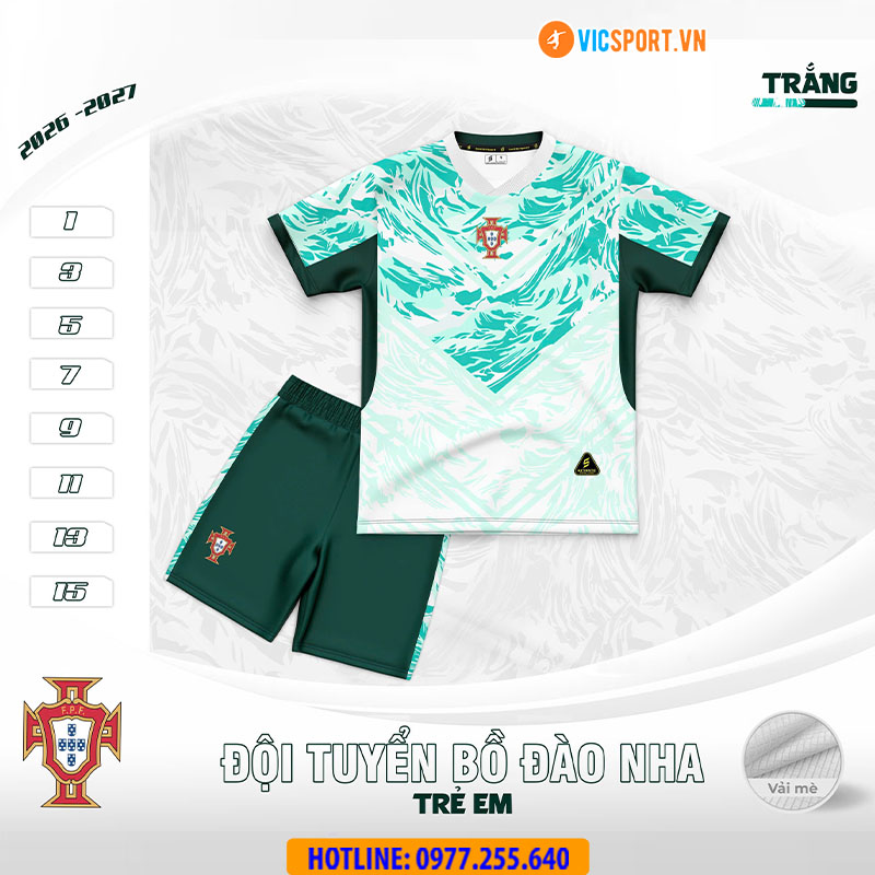 Áo đá banh trẻ em đội tuyển Bồ Đào Nha WC 2026 - Hình ảnh 5