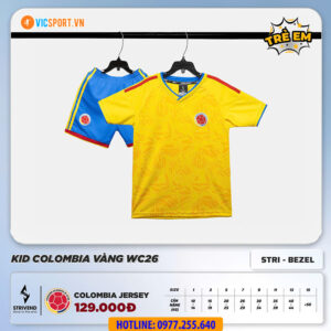 Áo đá banh trẻ em đội tuyển Colombia WC 2026
