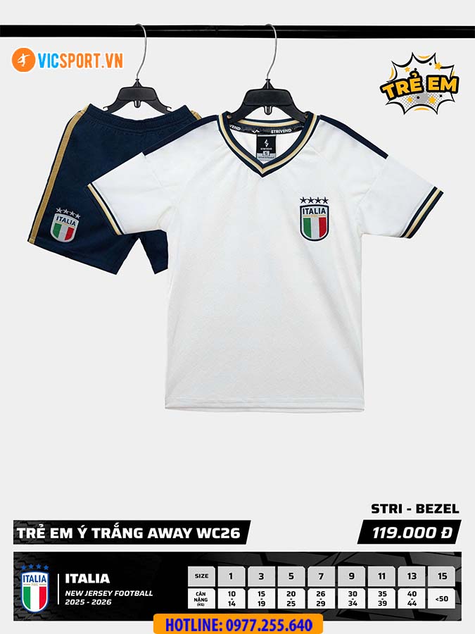 Áo đá banh trẻ em đội tuyển Italia WC 2026 - Hình ảnh 8