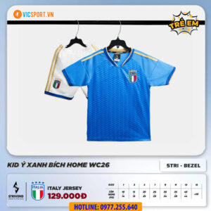 Áo đá banh trẻ em đội tuyển Italia WC 2026