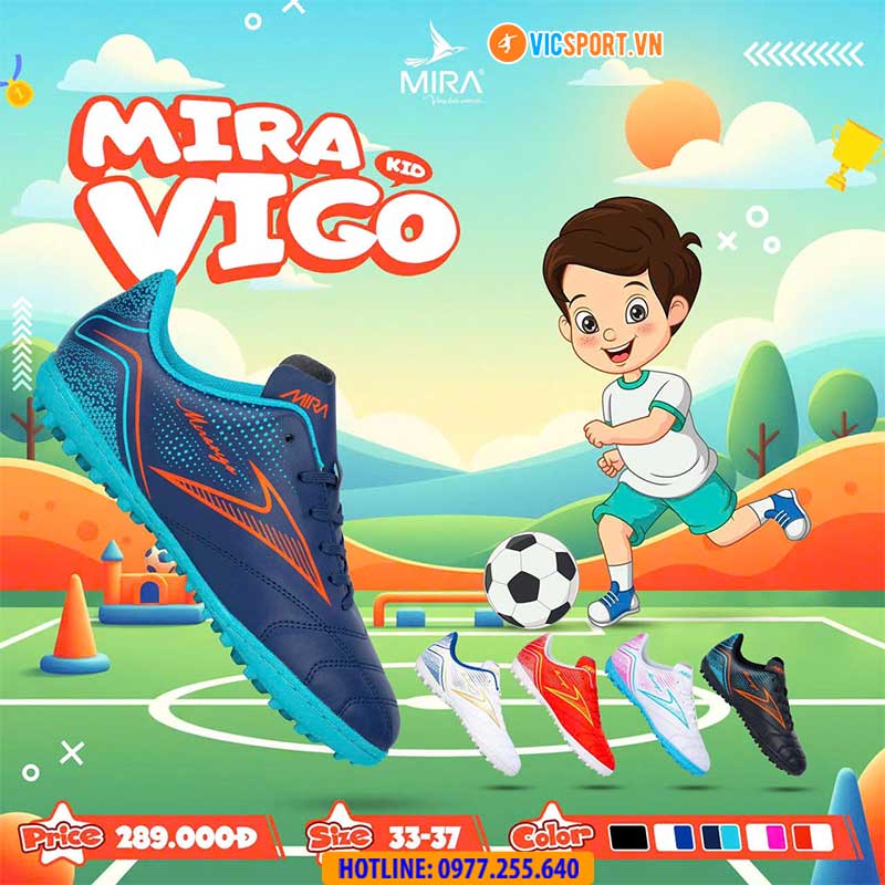 Giày đá banh trẻ em Mira Vigo đế TF đá sân nhân tạo - Hình ảnh 7