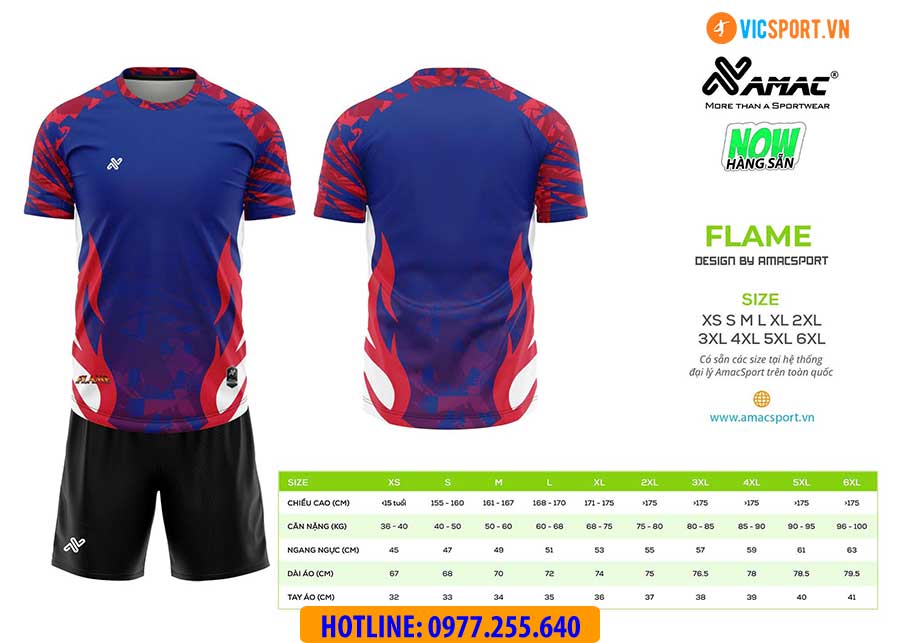 Áo đá banh thiết kế Amac Flame - Hình ảnh 8
